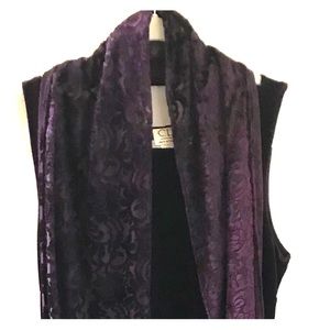 Evening Maxi Velvet Dress | Jacquard Scarf
